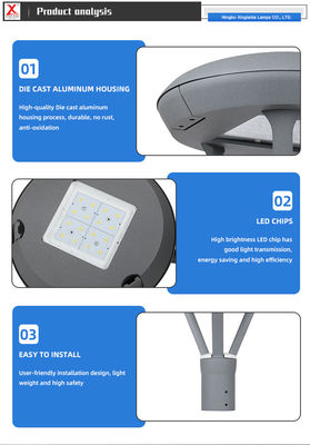 50W LED Post Top Lamp für Europa Typ Villa Garten mit 3/5 und 4000K Farbtemperatur