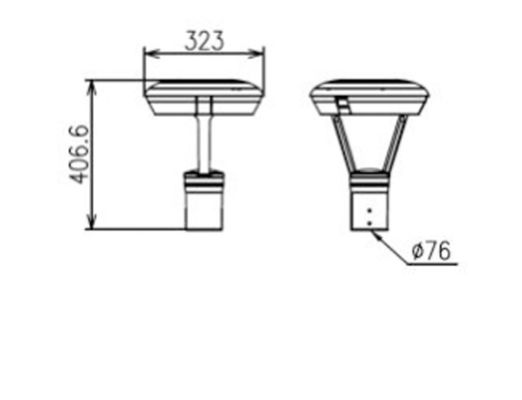 50W LED Post Top Lamp für Europa Typ Villa Garten mit 3/5 und 4000K Farbtemperatur