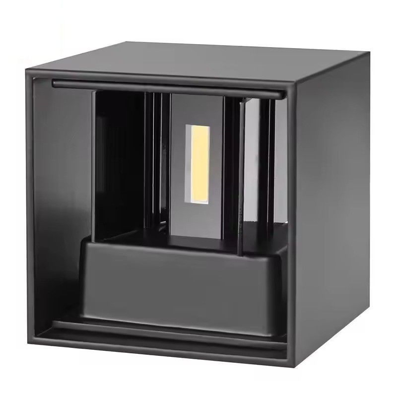 Moderne IP65 Aufwärts- und Abwärtsleuchte Haus Außenwasserdicht Wandlicht Schwarz LED Außenwandlampe